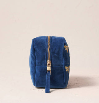 Honey Bee Cosmetics Bag: Velvet, Charcoal