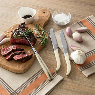 Laguiole Connoisseur 4 Steak Knives Faux Ivory Handles