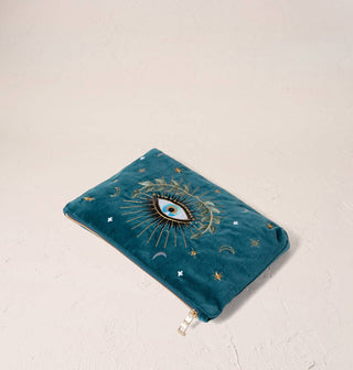 Celestial Eye Everyday Pouch: Rich Blue, Velvet