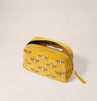 Honey Bee Cosmetics Bag: Velvet, Charcoal