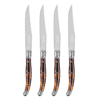 Laguiole Connoisseur 4-Piece Tortoise Steak Knife Set