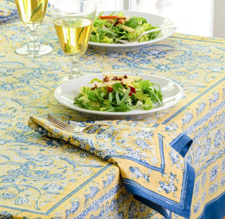 Couleur Nature France  |   La Mer Blue/Yellow Napkins - Set of 4