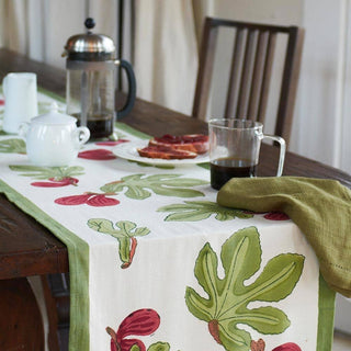 Couleur Nature France | Fig Red/Green Table Runner 16x72