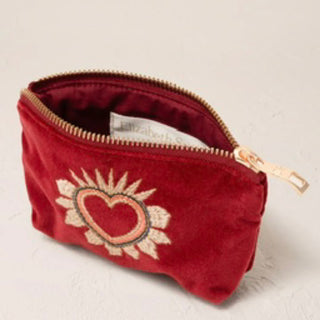 Enchanted Heart Velvet Coin Purse: Rouge