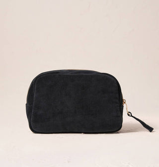 Honey Bee Cosmetics Bag: Velvet, Charcoal