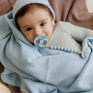 100% Organic Cotton Luxe Collection Baby Swaddle Blanket  : Denim Blue
