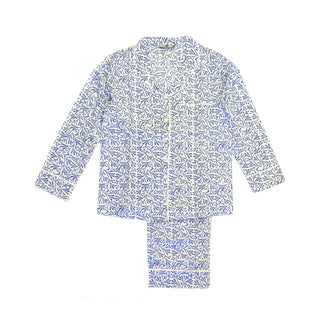 Blue Bud (M) Cotton Pajamas : Medium
