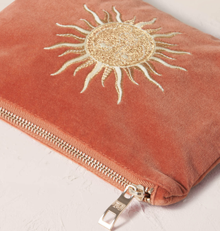 Sun Goddess Velvet Mini Pouch: Rust