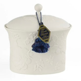 French Blossom Bleu Et Blanc Ceramic Candle