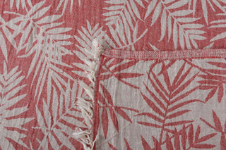 Picnic Blanket: Red/White Floral Leaves