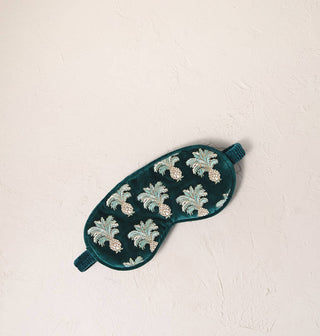 Pineapples Eye Mask: Emerald, Velvet