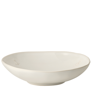 Bee Ceramic Pasta Plate: Ecru