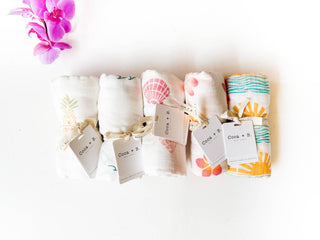 Organic Sun + Wave Baby Swaddle | Surfer Nursery Decor