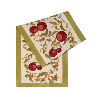 Orange Tree Table Runner - Red Green - 16" x 90"