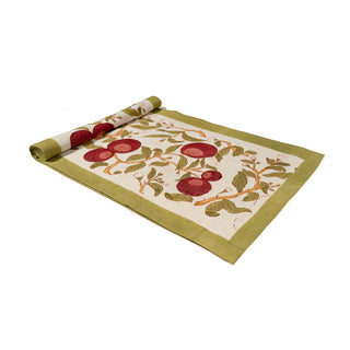 Orange Tree Table Runner - Red Green - 16" x 90"