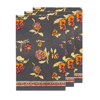 Couleur Nature Pansy Red/Grey Tea Towel