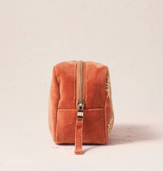 Sun Goddess Velvet Makeup Bag: Rust