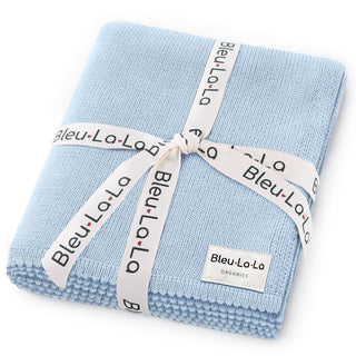 100% Organic Cotton Luxe Collection Baby Swaddle Blanket  : Denim Blue