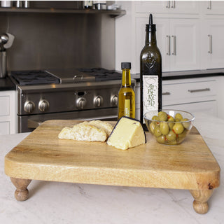 Footed Wood Rectangular Mango Wood Serving Board