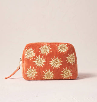 Sun Goddess Velvet Makeup Bag: Rust