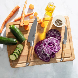 Laguiole 2-Piece Vegetable Knife Set with Olive Wood Handles