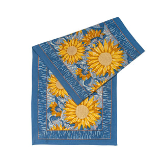 Sunflower Yellow/Blue Table Runner: 16x90