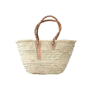 Straw Market Bag w/Braided Handles